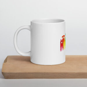 White glossy mug